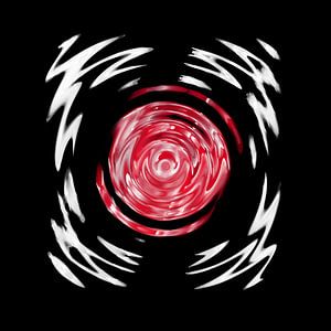 Abstract in zwart rood wit