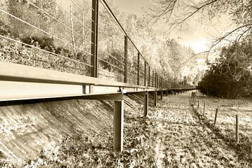Infrared photo of a cycle bridge by Retrotimes