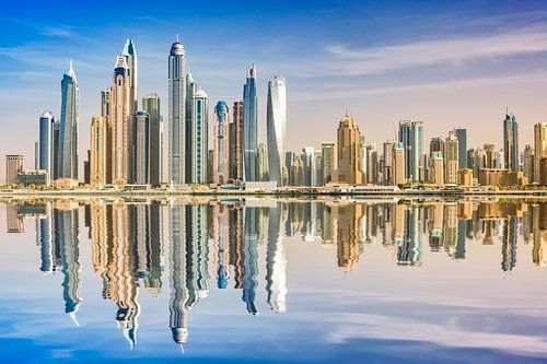 Dubai Skyline Reflection, Dubai Marina