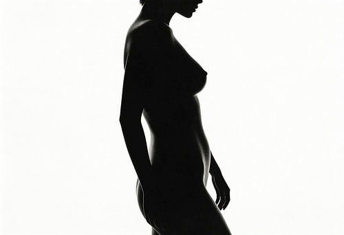 Minimalistische Akt-Silhouette in hellem Licht