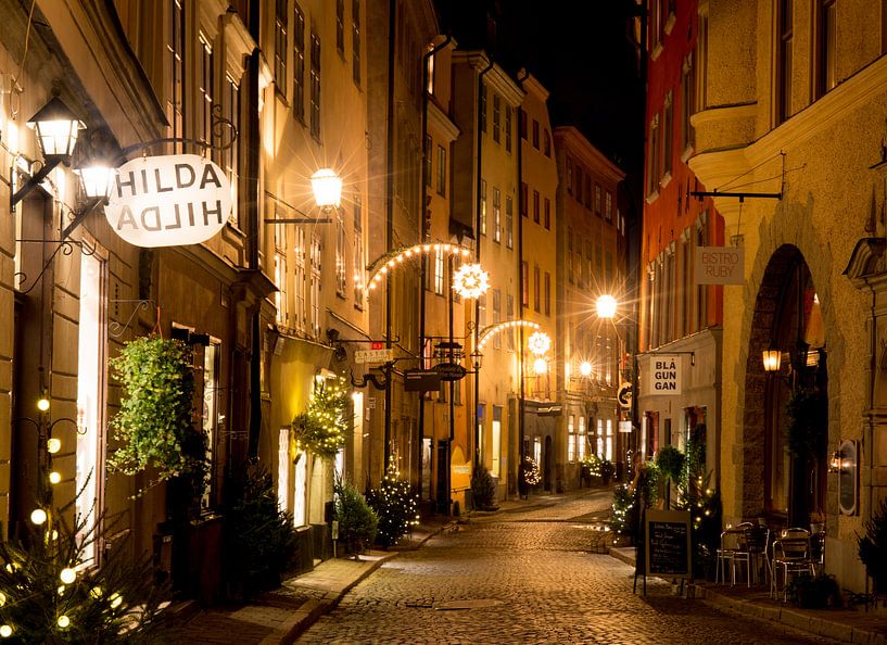 Stockholm - Gamla Stan bij nacht van Ralph vdL