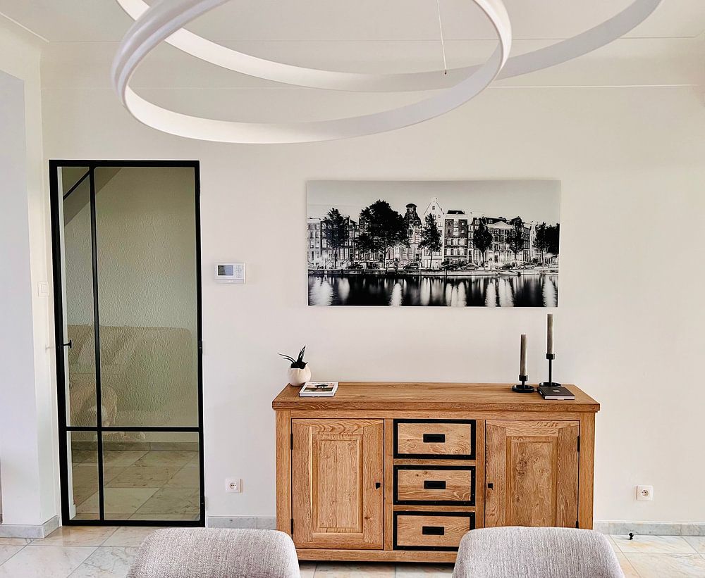 Keizersgracht in Amsterdam bei Nacht / Schwarzweiss  von Werner Dieterich 