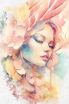 A portrait in pastel colours by Arjen Roos