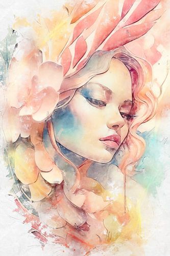 A portrait in pastel colours