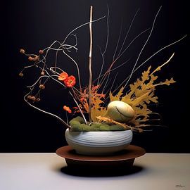 ikebana (japanse bloemsierkunst) von Gelissen Artworks