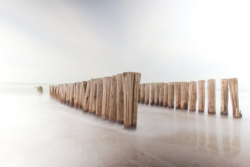 Pile series beach Burgh-Haamstede by Rick den Biggelaar