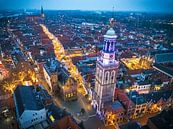 Kampen Nieuwe Toren tijdens een winteravond van Sjoerd van der Wal Fotografie thumbnail