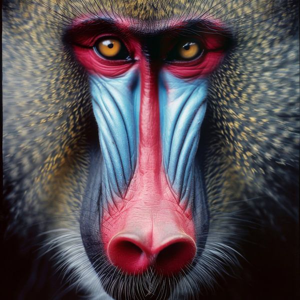 Colourful face of a baboon by Poster Art Shop