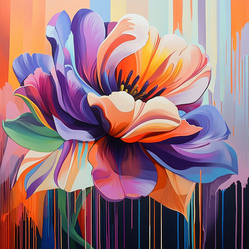 Abstracte bloem kleurrijk en modern