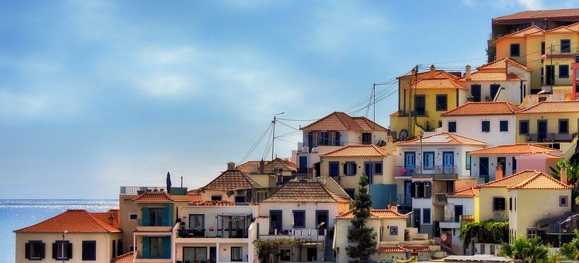 Coloured cottages on a mountainside by Maickel Dedeken