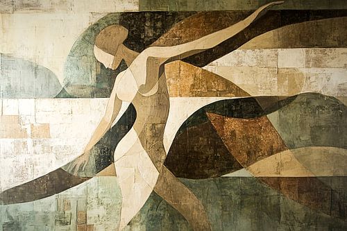 Abstracte dansende figuur kunst