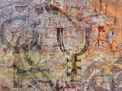 Abstract grafisch werk in bruintinten