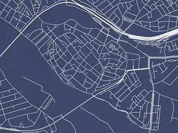 Carte de Deventer Centrum en bleu royal sur Map Art Studio