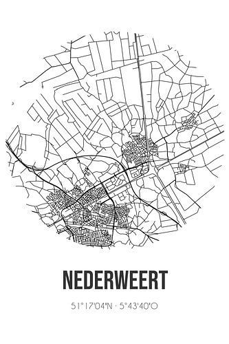 Nederweert (Limburg) | Karte | Schwarz und weiß