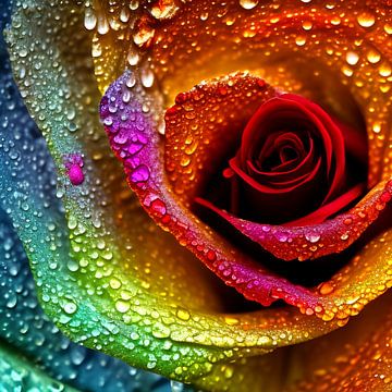 Rainbow Rose 3 van Jonas Potthast