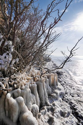 Gefrorener Strand – Steilküste Hohes Ufer, Ahrenshoop, Darß