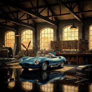 Jaguar Typ D in der Werkstatt