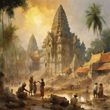 Angkor Wat under construction by Gert-Jan Siesling