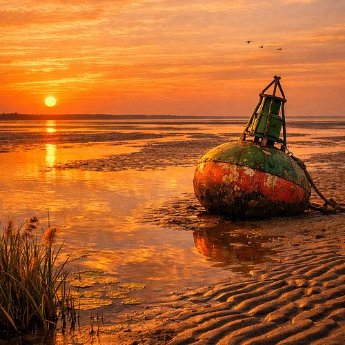 Buoy at the tidal edge