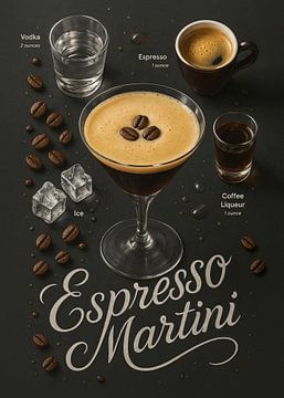 Espresso Martini Poster - Koffiecocktail Recept van Lootprint