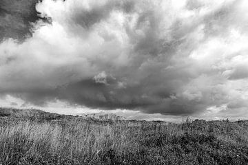 Ciel néerlandais avec des nuages sombres sur Marijke de Leeuw - Gabriëlse