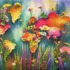 World Map of Flowers - Colourful Botanical Art by Arjen Roos