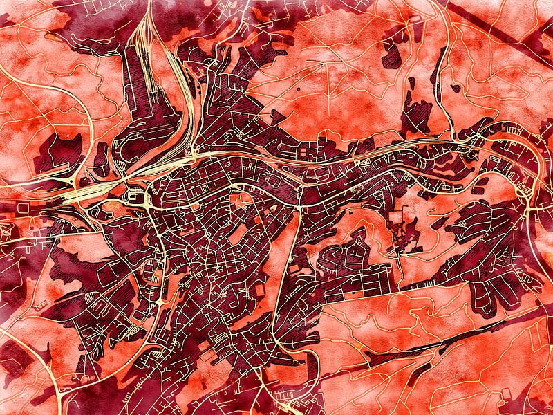 Carte de Neunkirchen (Saar) avec le style 'Amber Autumn' par Maporia