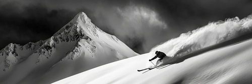 Skiërs in de sneeuw