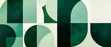 Geometrische vormen in groen - Abstract van Poster Art Shop