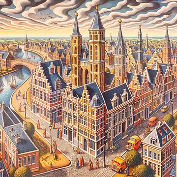 Fantasie stadsgezicht van Digital Art Nederland