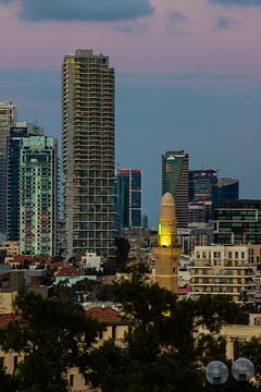 Tel Aviv Centrum bij zonsondergang van Winne Köhn