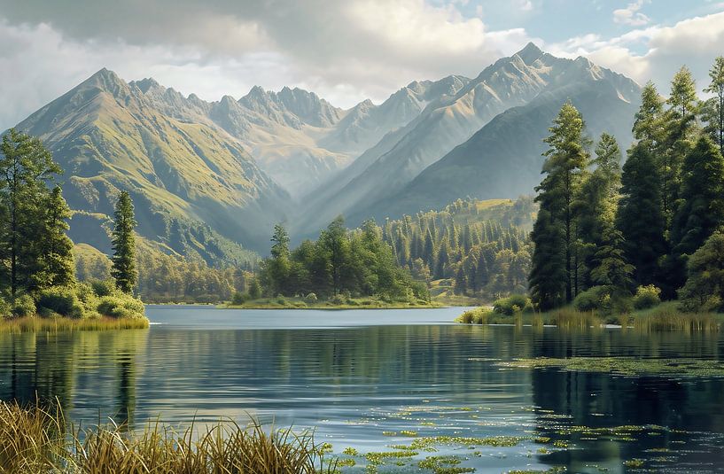 Dromerig meer van fernlichtsicht