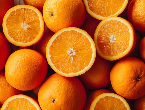 Verse sinaasappels in fel oranje