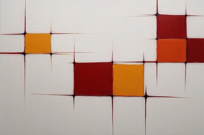 Rode en orange vakken minimalisme van Art & Soul Creations