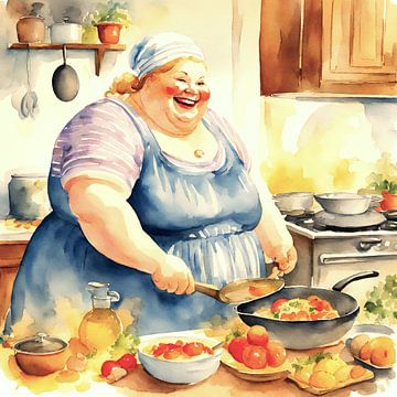 Cosy lady cooking by De gezellige Dames