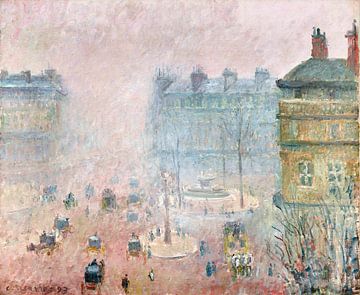 Place du Theatre Francais: Fog Effect (1897) painting by Camille Pissarro. van Studio POPPY