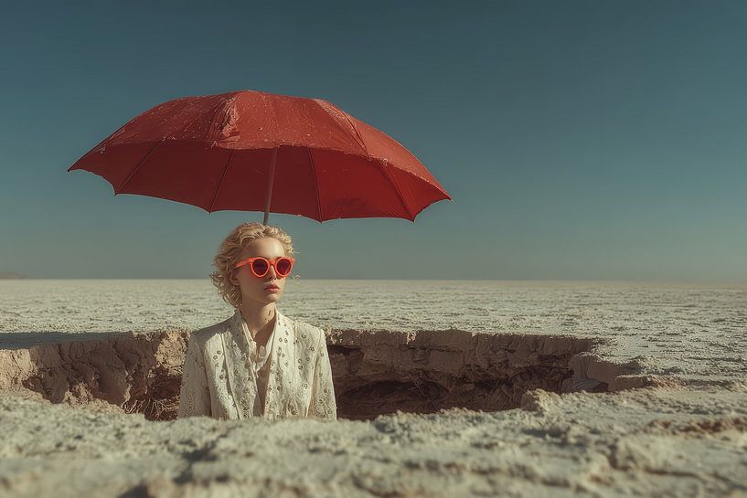 surreal portrait woman with umbrella by Egon Zitter