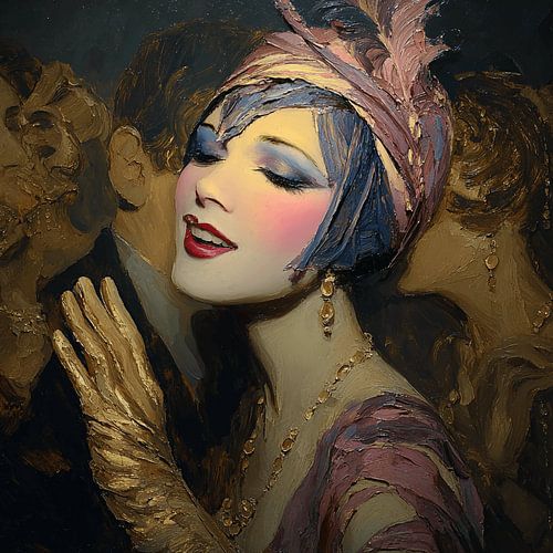 A Golden Evening of Splendour and Grace | Art Deco Portrait