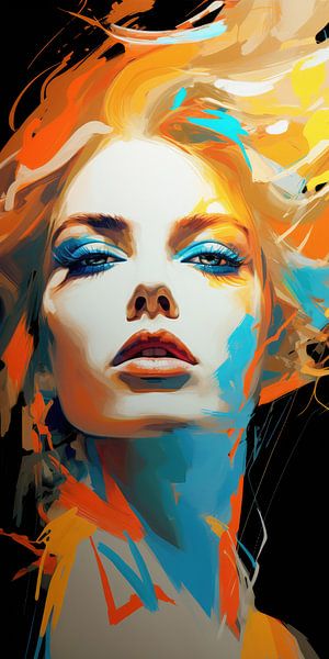 Very beautiful woman in abstract pop art style by Art Bizarre