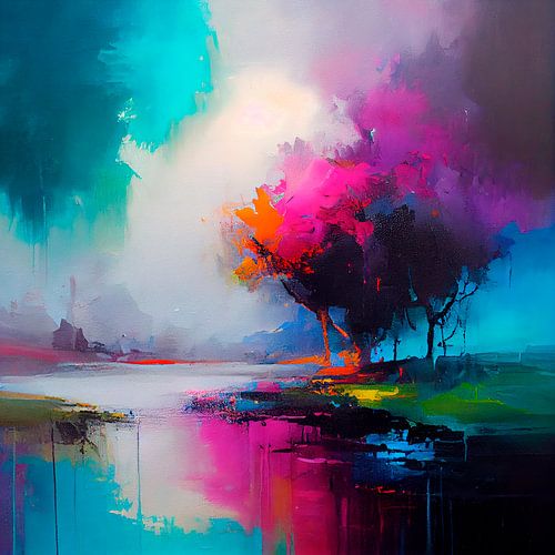 Colourful trees on the waterfront. Part 2