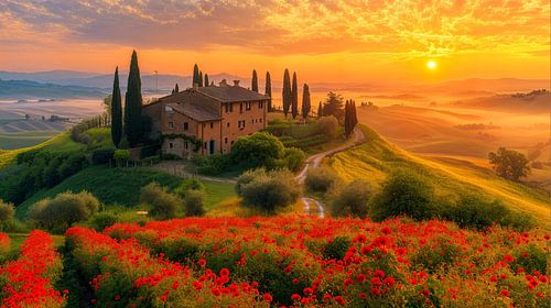 Lichtspel over Toscaans Landschap