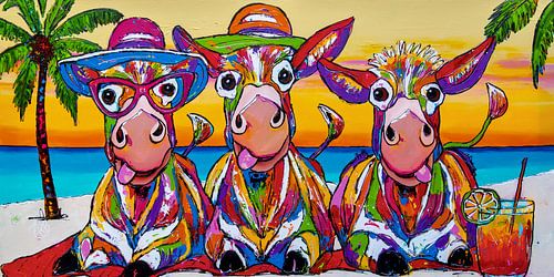 Sommer Strand Esel von Happy Paintings / Renata Rolefes