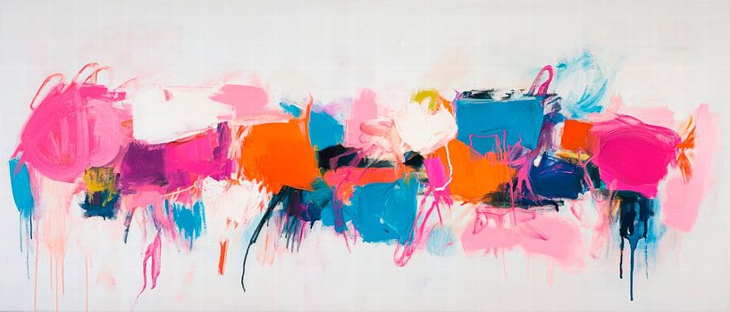 Buntes abstraktes Kunstwerk – Dynamisch von Poster Art Shop