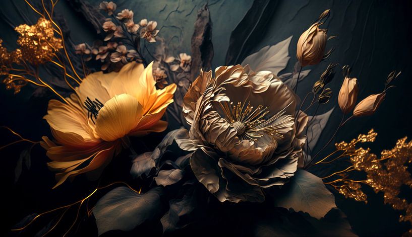 Bloemenpracht "Bloemen in Dromerige Sfeer" van Preet Lambon