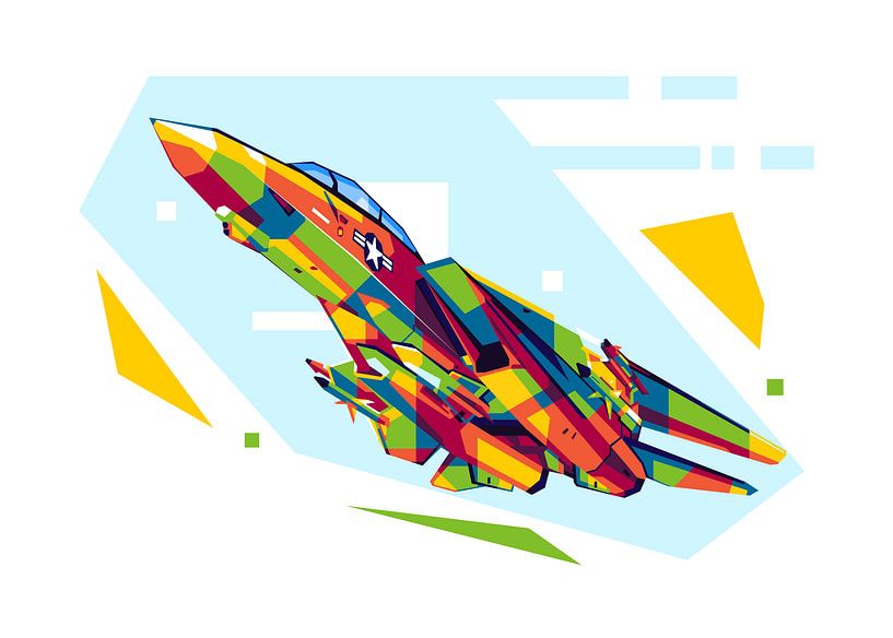 F-14 Tomcat in WPAP Illustratie van Lintang Wicaksono