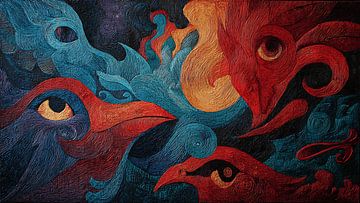 Abstract Symbolic Dreamscape in Gold by Aden Pink Studio