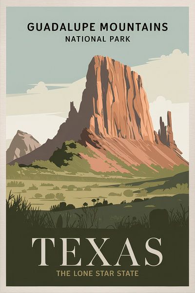 Affiche de voyage vintage du Texas par Poster Art Shop