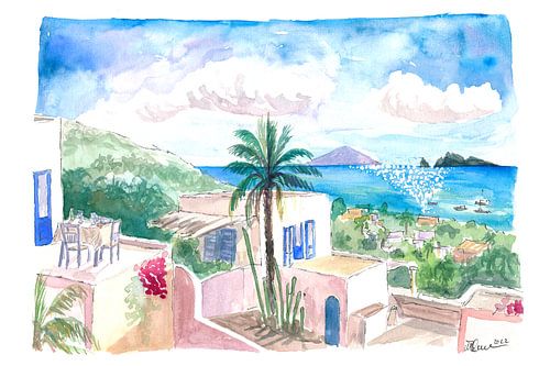Panarea avec vue sur la Méditerranée, Stromboli et les îles Eoliennes
