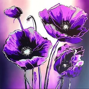Neon Mohnblumen Pracht