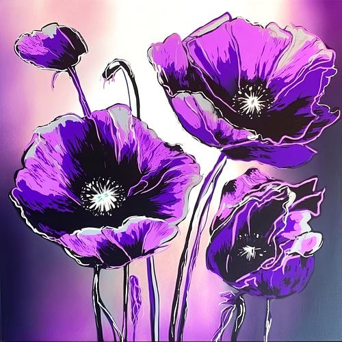 Splendeur des coquelicots néon